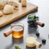 北歐風迷你玻璃木柄醬汁/shot杯-100ml無刻度