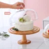 西點烘焙木質高腳玻璃點心架