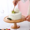 西點烘焙木質高腳玻璃點心架